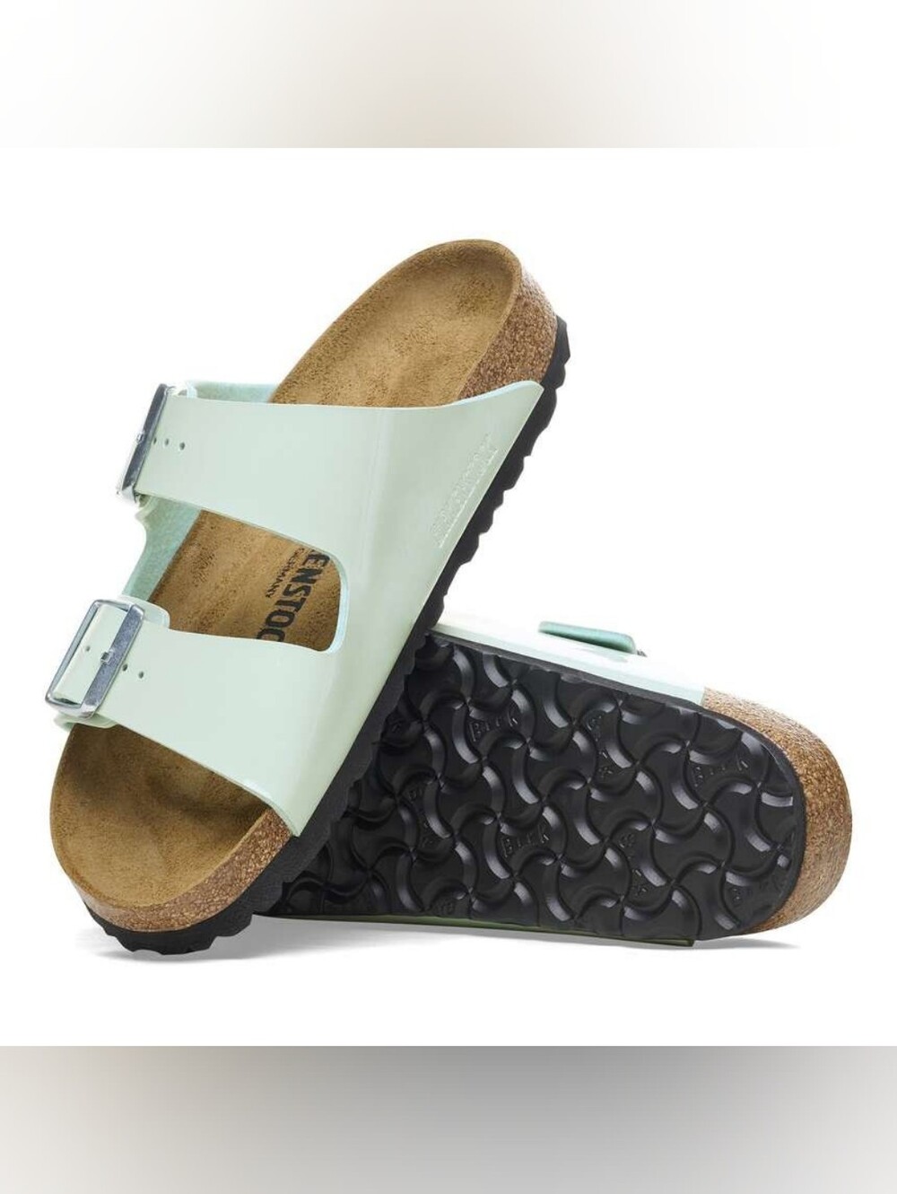Birkenstock Arizona Patent Surf Green size 41 Womens 10 new in box
